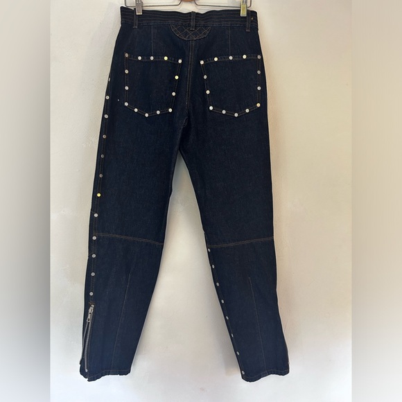 🔩 Dries Van Noten Stud Jean Dark Indigo Taper Zip-Leg Designer Sz 6 NWOT - Picture 10 of 12